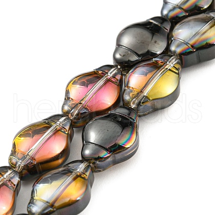 Electroplate Transparent Glass Beads Strands EGLA-G037-12A-HP03-1