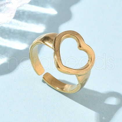 304 Stainless Steel Cuff Rings RJEW-P150-11G-1