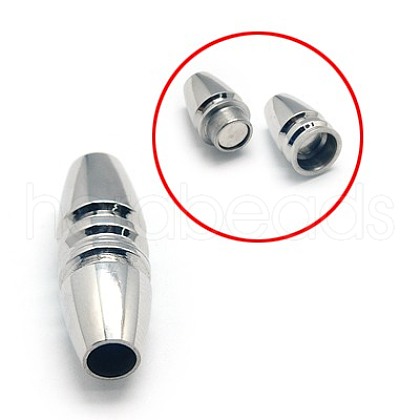 Tarnish Resistant 304 Stainless Steel Magnetic Clasps with Glue-in Ends STAS-E006-63-1