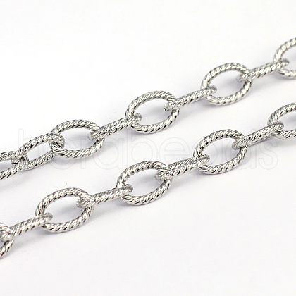 304 Stainless Steel Textured Cable Chains CHS-O005-67-1