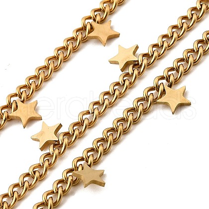 Ion Plating(IP) 304 Stainless Steel Curb Chains CHS-G041-02G-01-1