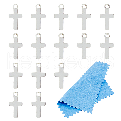 DICOSMETIC 15Pcs 925 Sterling Silver Cross Chain Extender Drops STER-DC0001-56-1