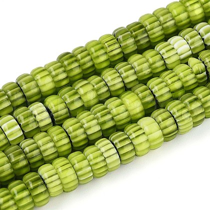 Handmade Millefiori Glass Beads Strands LAMP-T021-27B-07-1