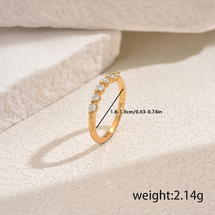 Brass Micro Pave Cubic Zirconia Finger Rings for Women NZ5142-5-1