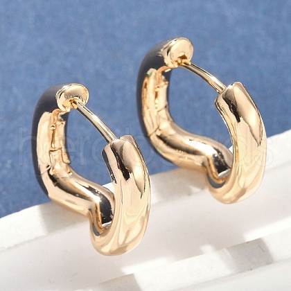 Brass Hoop Earrings EJEW-D320-12G-1