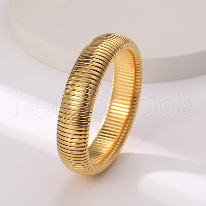 304 Stainless Steel Spring Bangles for Women Men WG54B23-07-1