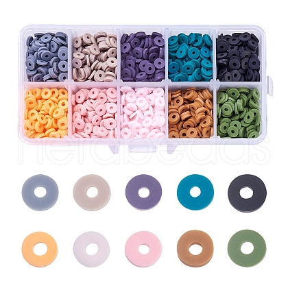 Beadthoven 2100Pcs 10 Colors Eco-Friendly Handmade Polymer Clay Beads CLAY-BT0001-04-1