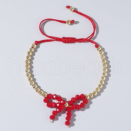 Elegant Butterfly Bow Girl Style Bracelet Gold-plated Copper Beads Pearl-like NQ2566-3-1