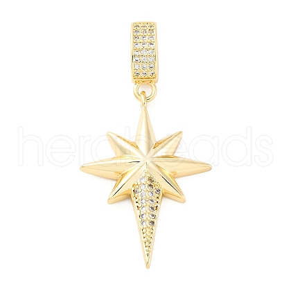 Brass Micro Pave Clear Cubic Zirconia Pendants KK-S510-28G-1