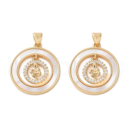 Brass Micro Pave Cubic Zirconia Pendants KK-U070-02E-G-1