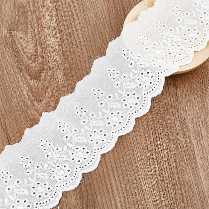 DELORIGIN 8 Yards Cotton Embroidery Flower Lace Ribbon OCOR-DR0001-04-1