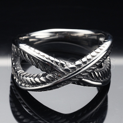 Criss Cross 304 Stainless Steel Finger Rings FS-WG1CD1D-01-1