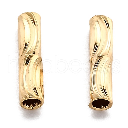 Corrugated Brass Tube Beads KK-H759-27A-G-1