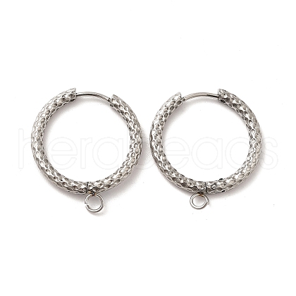 201 Stainless Steel Hoop Earrings Findings STAS-I695-02F-1