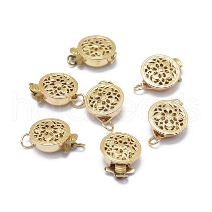 Yellow Gold Filled Filigree Box Clasps KK-L183-013G-1