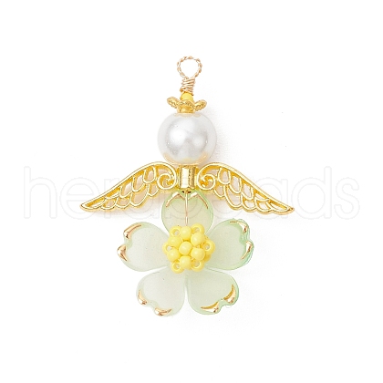 Handmade Glass Seed Beaded Angel Pendants PALLOY-MZ00764-05-1