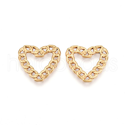 304 Stainless Steel Heart Chain Linking Rings STAS-N109-08G-1