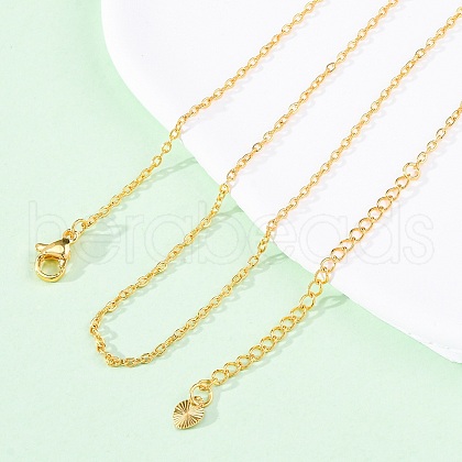 Brass Cable Chain Necklaces NJEW-D302-82G-1