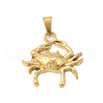 Crab 304 Stainless Steel Pendants STAS-M121-07G-1