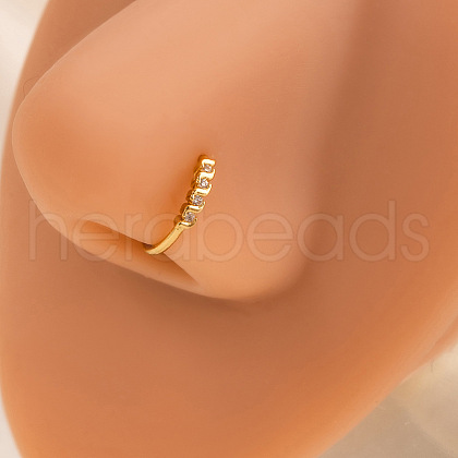 Alloy Crystal Rhinestone Hoop Clip on Nose Rings FS-WG08008-03-1