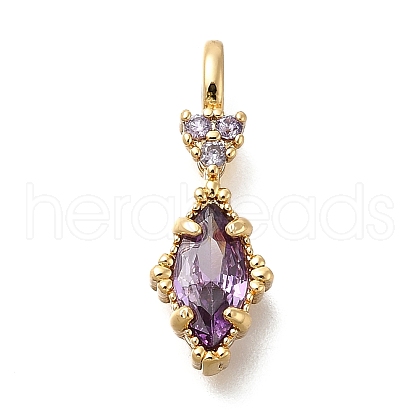 Brass Glass Pendants KK-U061-20G-06-1