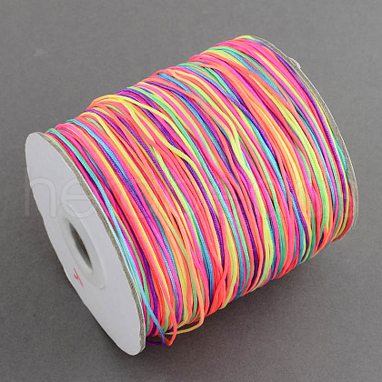 1mm Chinese Knot Macrame Rattail Jewelry Thread Round Nylon Cords NWIR-S003-M-1