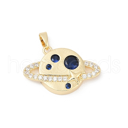 Brass Micro Pave Clear Cubic Zirconia Pendants KK-R213-19G-1