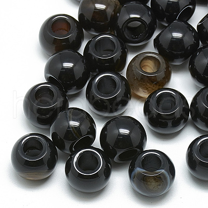 Dyed Natural Black Agate Beads G-T092-12mm-06-1