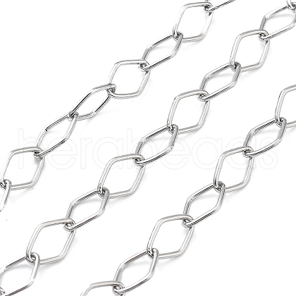304 Stainless Steel Rhombus Link Chains CHS-L019-10P-1