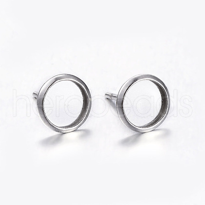 304 Stainless Steel Stud Earring Settings X-STAS-K131-A-01P-1