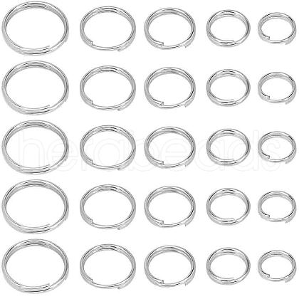 SOFPLATE 500Pcs 5 Styles 304 Stainless Steel Split Rings STAS-SP0001-65-1