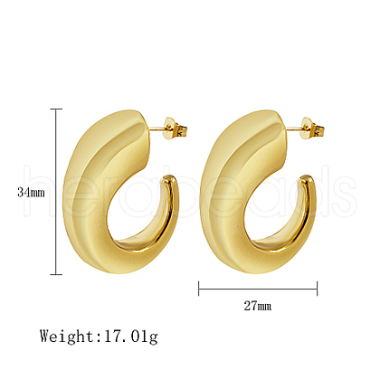 304 Stainless Steel Stud Earrings OU4872-1-1