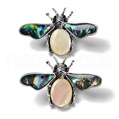 Tibetan Style Alloy Insect Brooches JEWB-A021-03AS-02-1