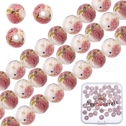 Beebeecraft Handmade Gold Sand Lampwork Beads LAMP-BBC0001-02B-1