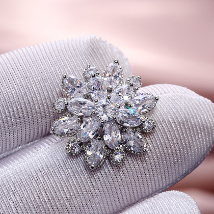 Brass Cubic Zirconia Stud Earrings WG5F7F0-01-1