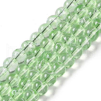 Drawbench Transparent Glass Beads Strands GLAD-Q012-8mm-05-1