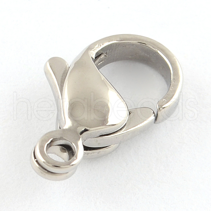 Tarnish Resistant Polished 316 Surgical Stainless Steel Lobster Claw Clasps X-STAS-R072-14A-1