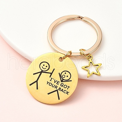 Alloy & 304 Stainless Steel Keychain KEYC-YW00094-05-1