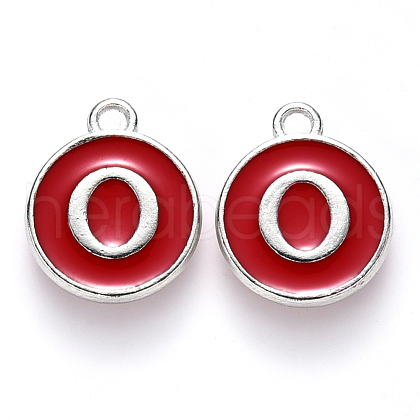 Platinum Plated Alloy Enamel Charms X-ENAM-S118-03O-P-1