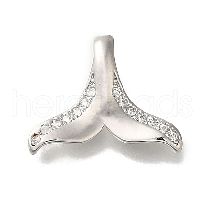Fishtail Rack Plating Brass Micro Pave Clear Cubic Zirconia Pendnat KK-H485-29P-1