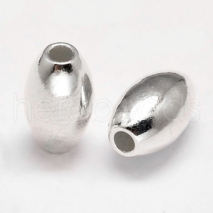 Oval 925 Sterling Silver Beads STER-F012-19C-1