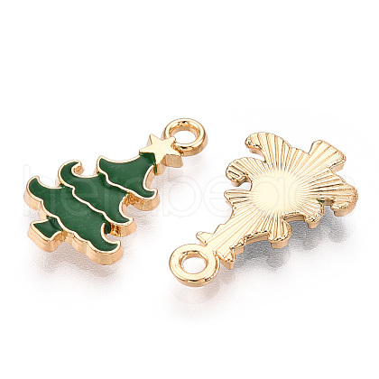 Golden Plated Alloy Enamel Pendants ENAM-T009-98-RS-1