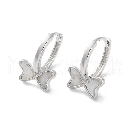 999 Fine Silver Bowknot Hoop Earrings EJEW-P296-04P-1