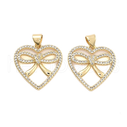 Brass Pave Clear Cubic Zirconia Pendants KK-U009-05D-G-1
