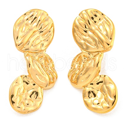 304 Stainless Steel with Textured Stud Earrings for Women EJEW-Z053-05G-04-1