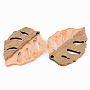 Transparent Resin & Walnut Wood Pendants RESI-S389-003A-B-3