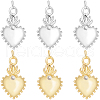 Beebeecraft 8Pcs 2 Colors Rack Plating Brass Micro Pave Cubic Zirconia Pendants KK-BBC0012-95-1