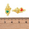 Brass Enamel Elephant Connector Charms KK-H497-01G-2