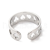 Non-Tarnish Spade & Club & Heart & Diamond 304 Stainless Steel Open Cuff Ring for Women RJEW-K245-47P-2