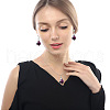 Teardrop Alloy with Glass Pendant Necklace & Stud Dangle Earring FS-WGCA95A-01-2